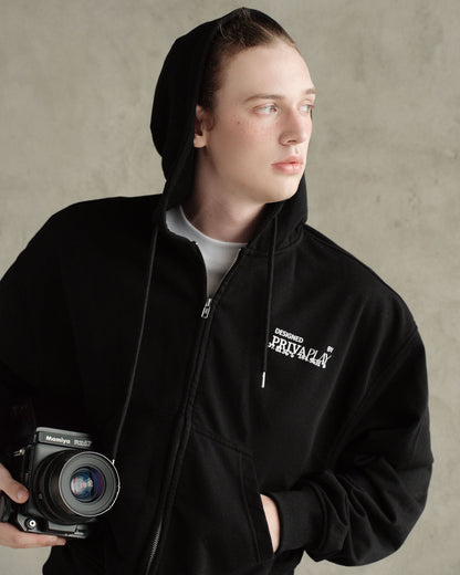 Signature Boxy Zip Hoodie