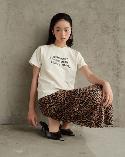 Sassy & Stressed Y2K Raglan Babytee - Soft Cream